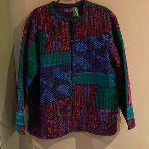 Photo Quilted jacket in blues purples and pinks